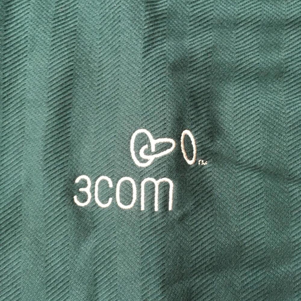Polo Shirt Green Size Medium Men’s Shirt Button Up 3COM INFORMATION EMBROIDERED - Picture 10 of 12
